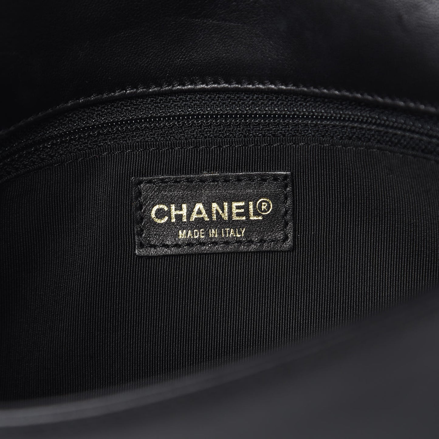 Lambskin Quilted CC Chocolate Bar Flap Black
