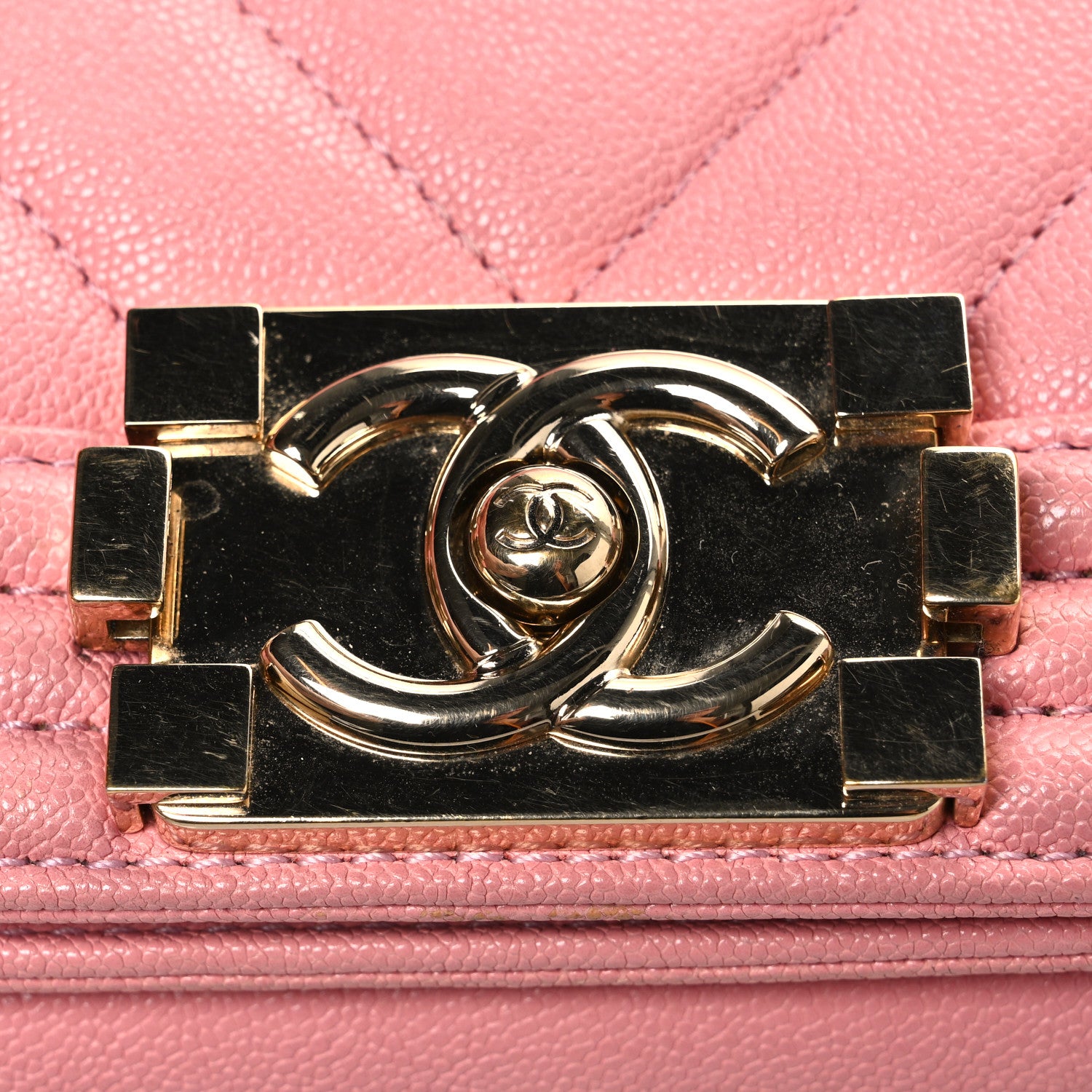 Chanel Caviar Chevron Quilted Small Boy Flap Pink 11 of 11