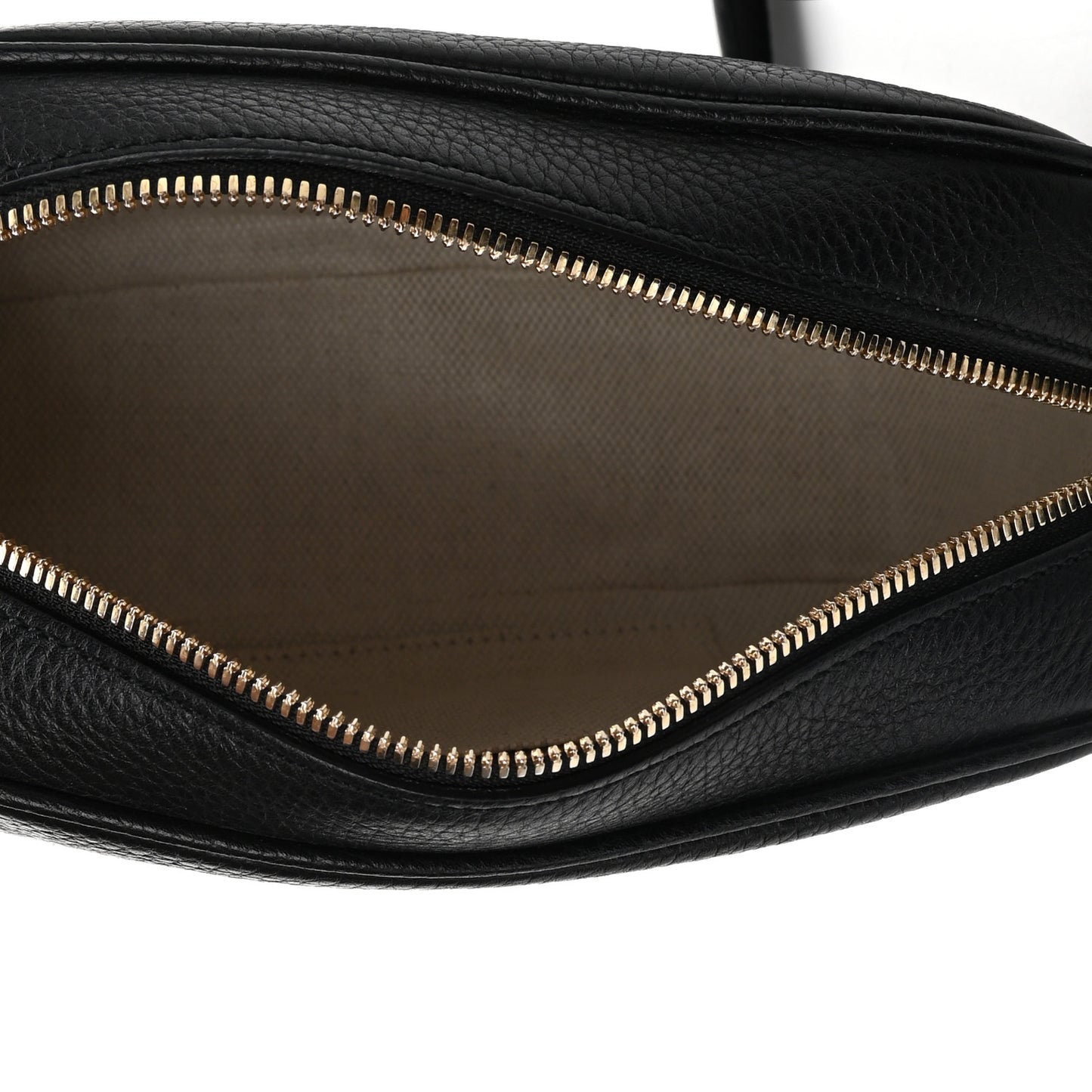 Pebbled Calfskin Small Soho Disco Bag Black