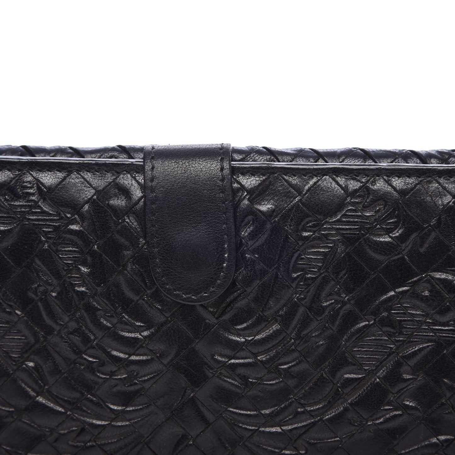 Nappa Intrecciato Embossed Continental Wallet Black