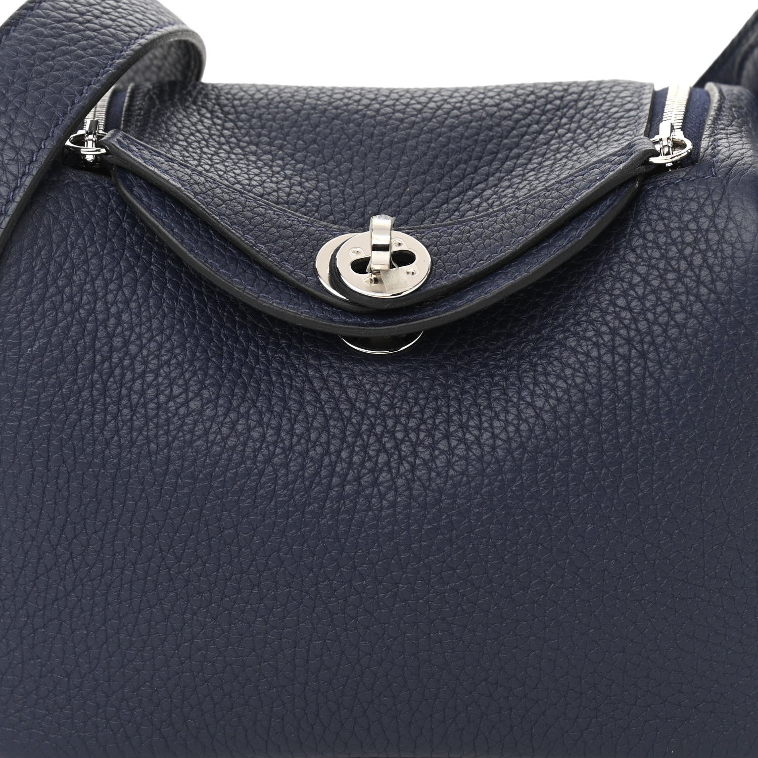 Hermes Taurillon Clemence Mini Lindy 20 Bleu Nuit 8 of 10
