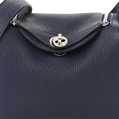 Hermes Taurillon Clemence Mini Lindy 20 Bleu Nuit 8 of 10