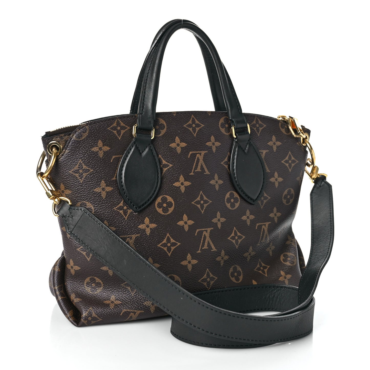 Monogram Flower Zipped Tote PM Black