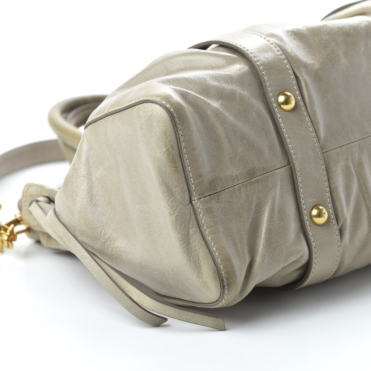 Vitello Lux Gathered Tote Pomice