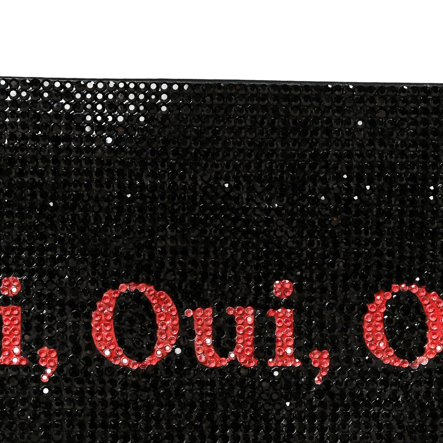 Satin Crystal Oui Oui Pouch Silver Jet Multicolor