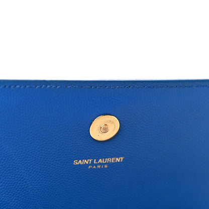 Saint Laurent Grain De Poudre Classic Monogram Cassandre Clutch Blue Majorelle 6 of 12