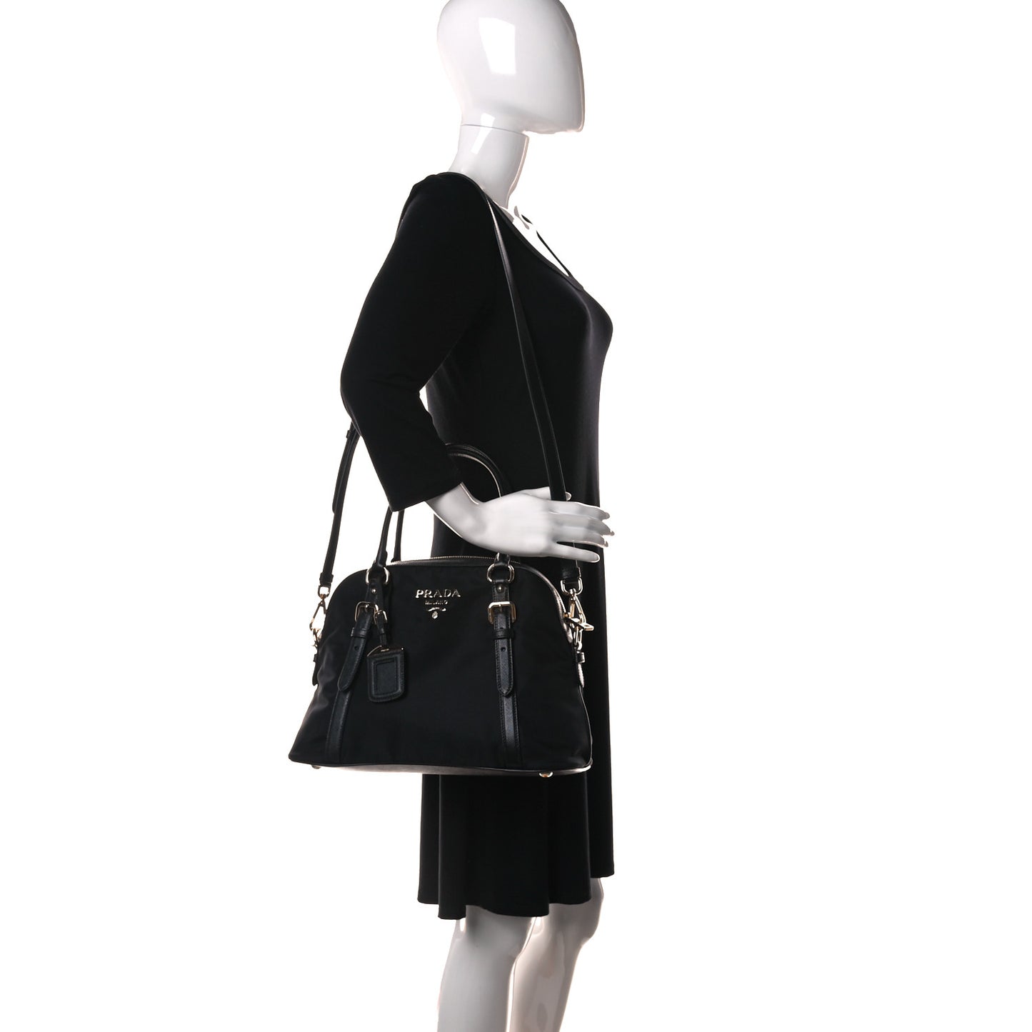 Tessuto Nylon Saffiano Tote Black