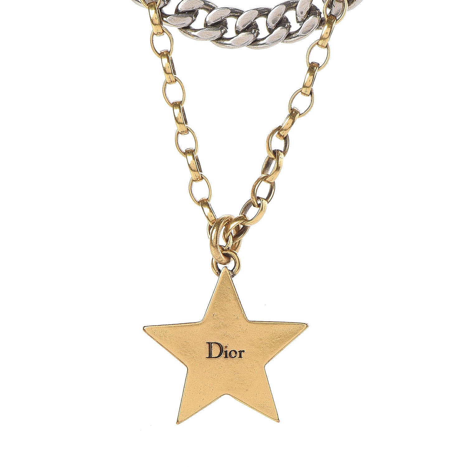Christian Dior Metal Star J'adior Multi Strand Necklace Aged Gold 4 of 8