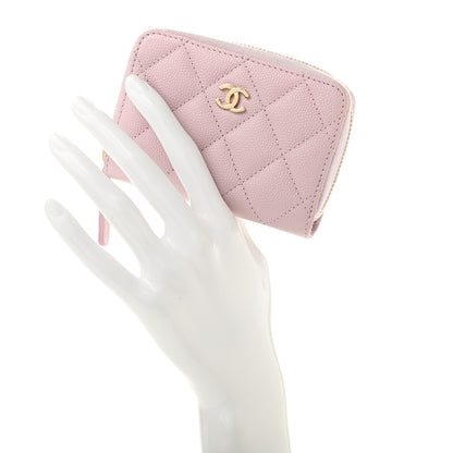 Chanel Caviar Quilted Zip Coin Purse Light Pink 2 of 8