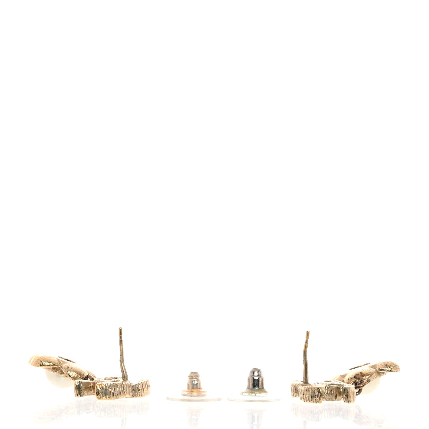 Pearl CC Flower Drop Earrings Gold