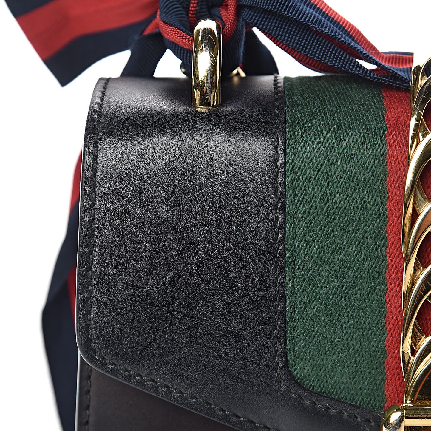 Calfskin Mini Sylvie Chain Shoulder Bag Black