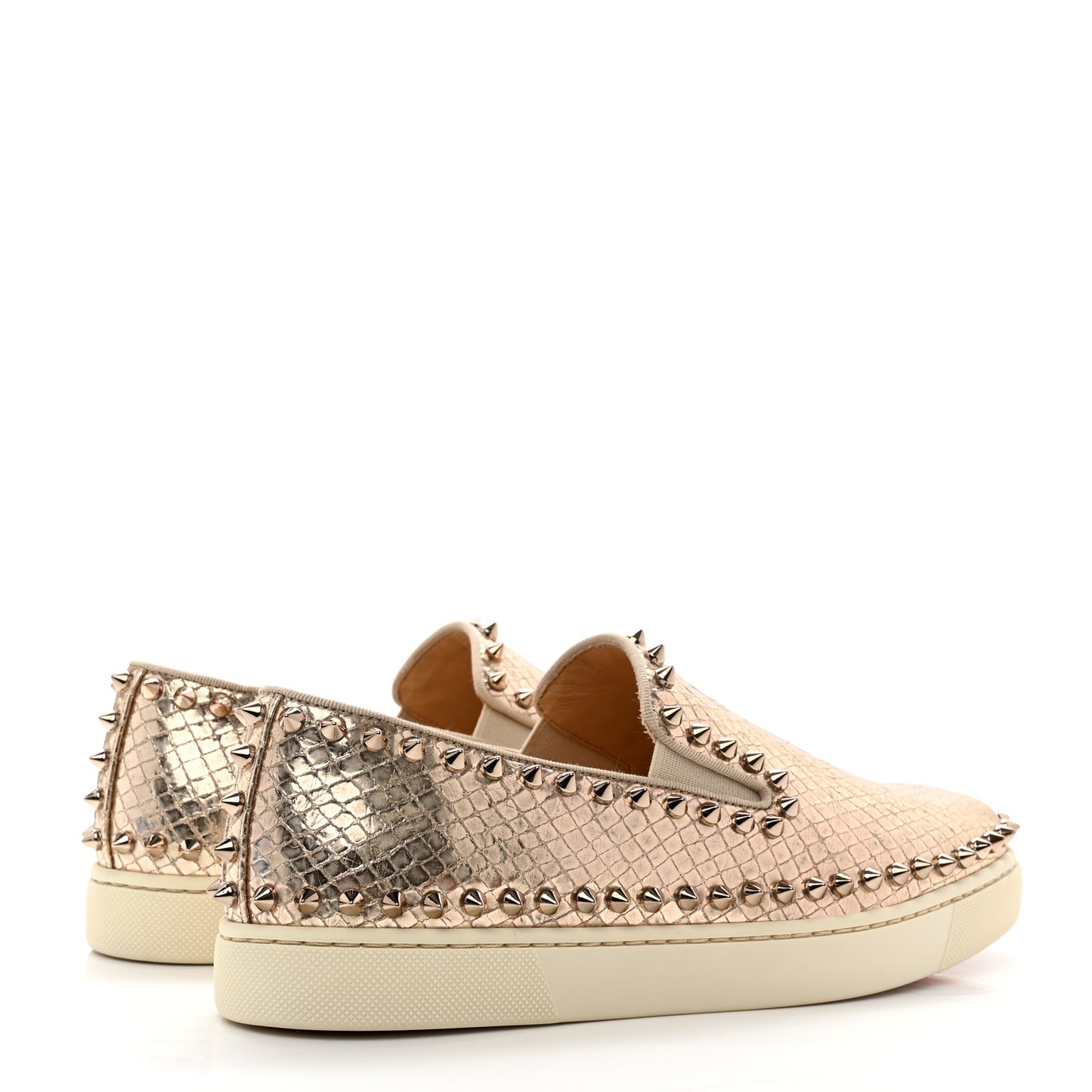 Metallic Snakeskin Embossed Pik Boat Flat 37.5 Colombe