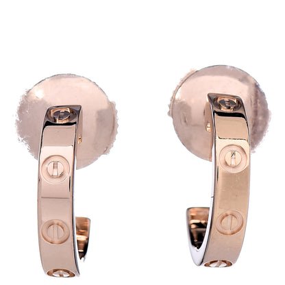 Cartier 18K Pink Gold Small LOVE Hoop Earrings 1 of 6