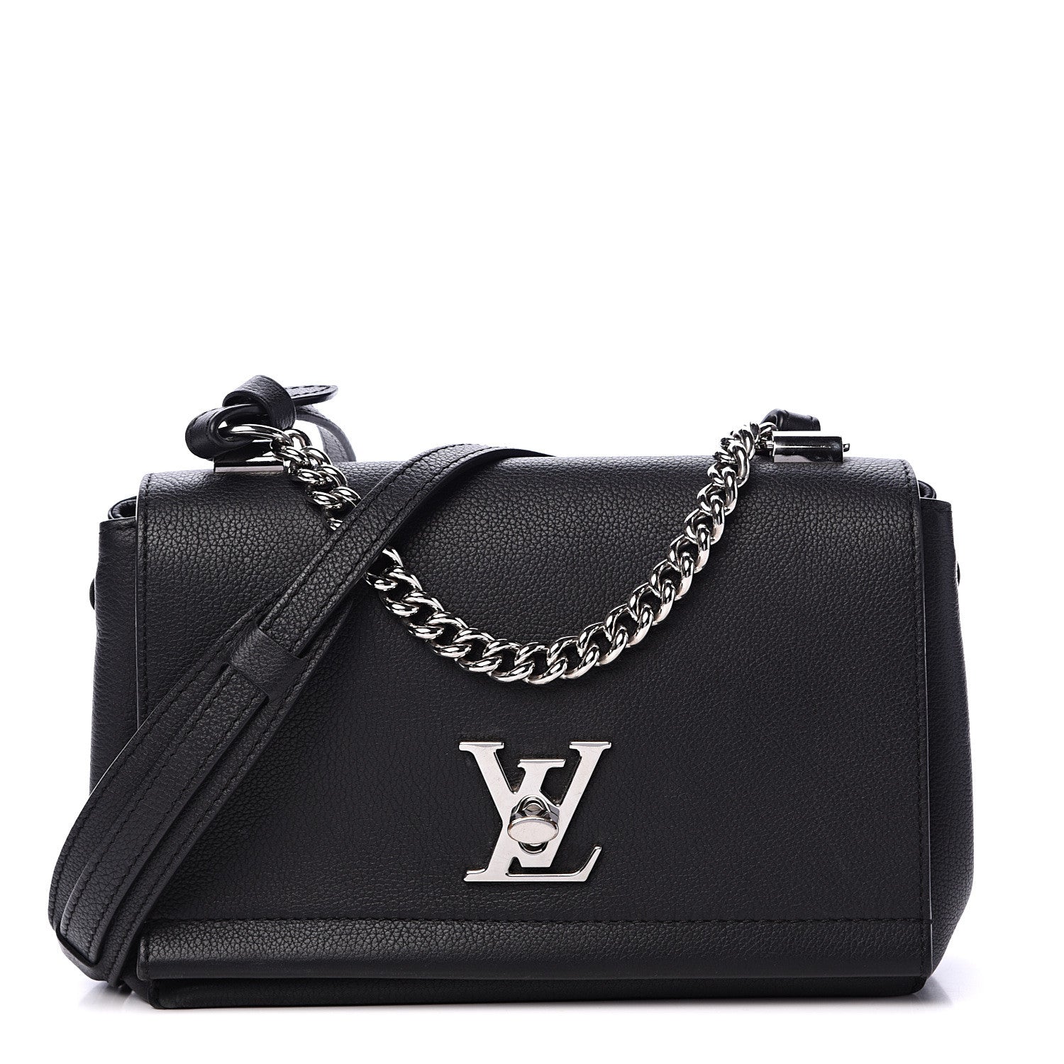 Louis Vuitton Calfskin Lockme II Chain Bag BB Black 1 of 14