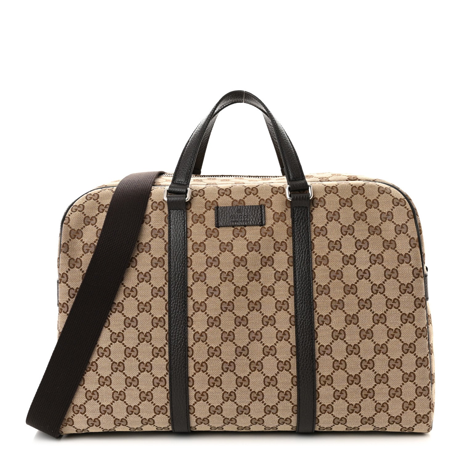 Gucci Monogram Dollar Calfskin Boston Duffle Bag Beige Ebony Testa di Moro Marrone Scuro 1 of 9