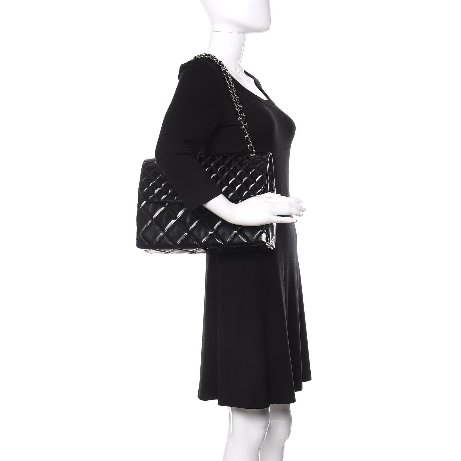 Chanel Vinyl Quilted In the Business Flap Bag Black 2 of 14