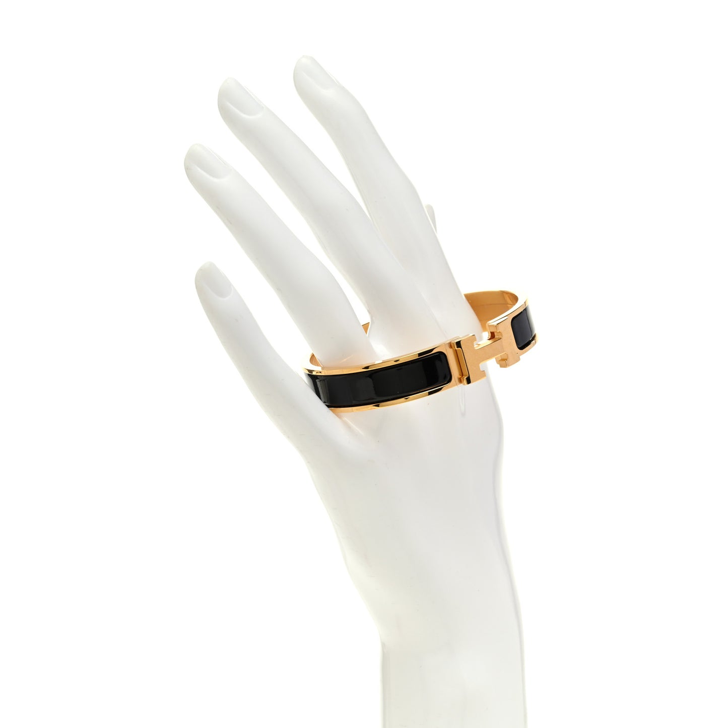 Enamel Narrow Clic Clac H Bracelet GM Black