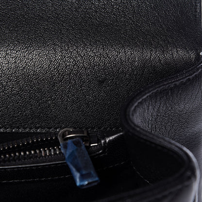 Saint Laurent Sheepskin Matelasse Chevron Monogram Medium College Bag Black 9 of 11