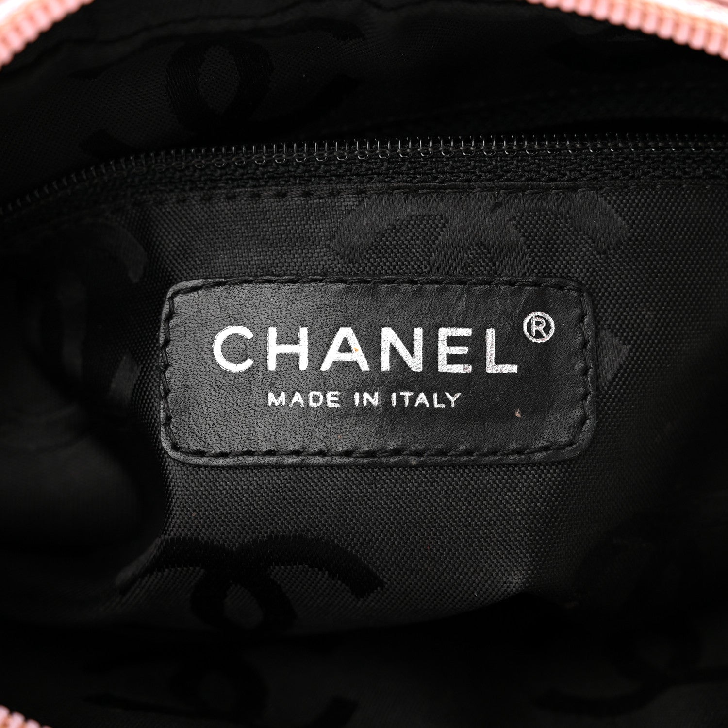 Chanel Calfskin Quilted Cambon Pochette Pink Black 6 of 10