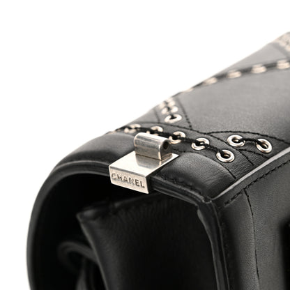 Chanel Calfskin Coco Eyelets Small Flap Bag Black 13 of 14