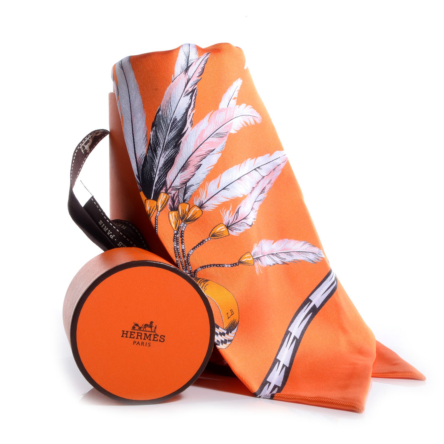 Hermes Silk Brazil Maxi Twilly Orange 8 of 8