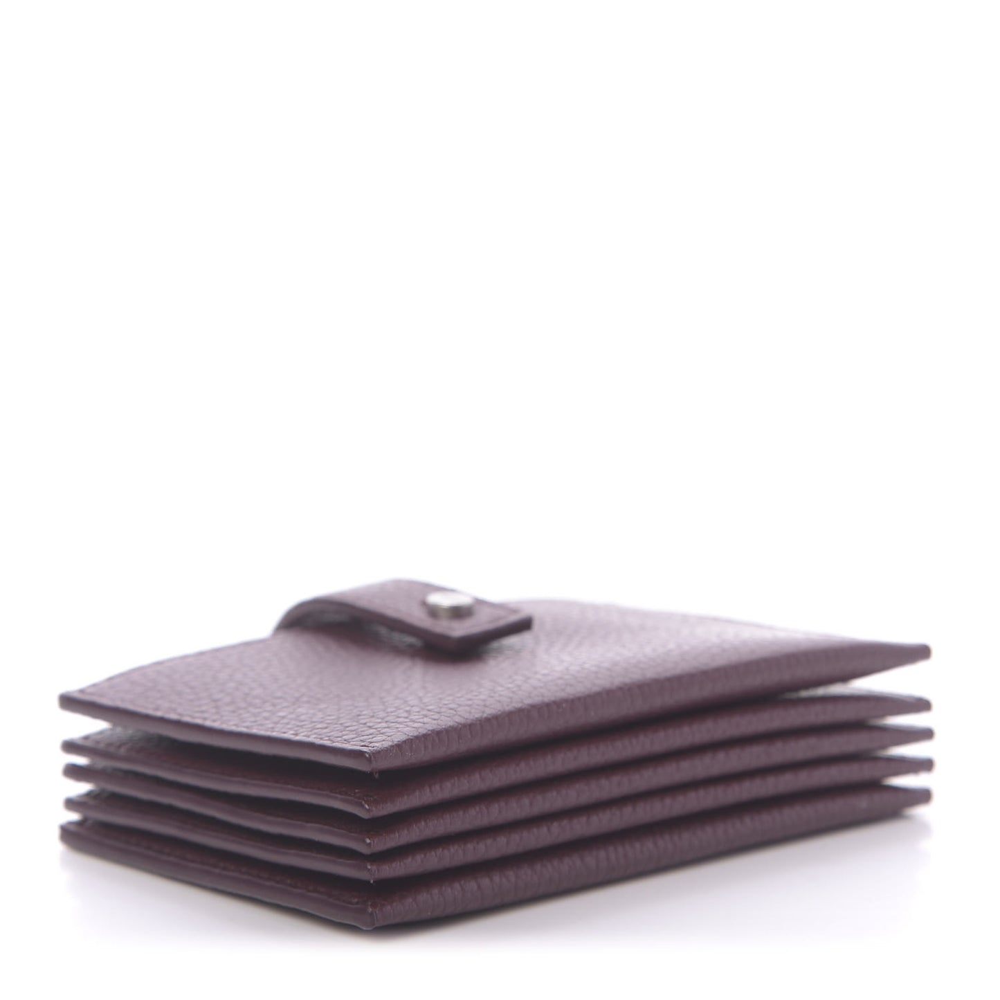 Grained Calfskin Accordion Wallet Bordeaux