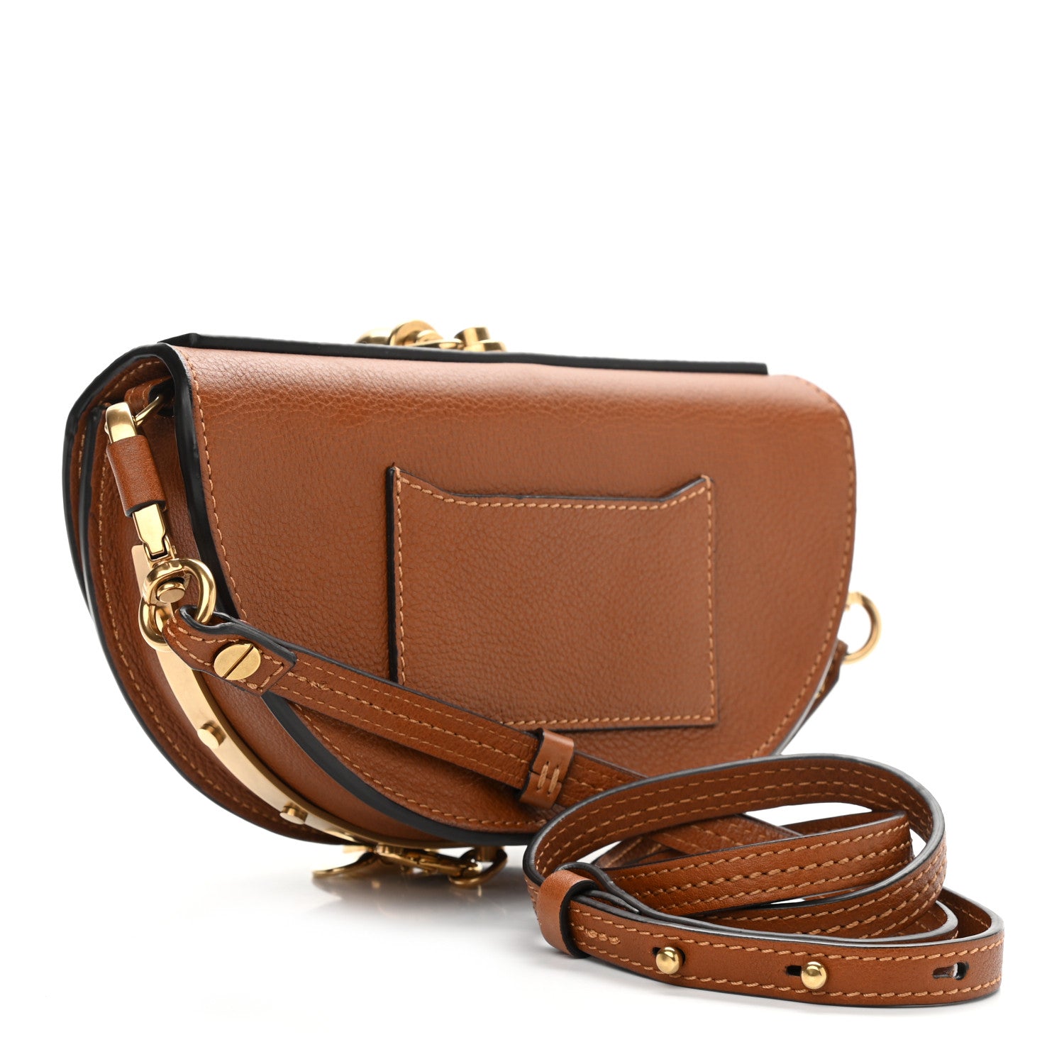 Chloe Calfskin Small Nile Bracelet Minaudiere Bag Caramel 3 of 9