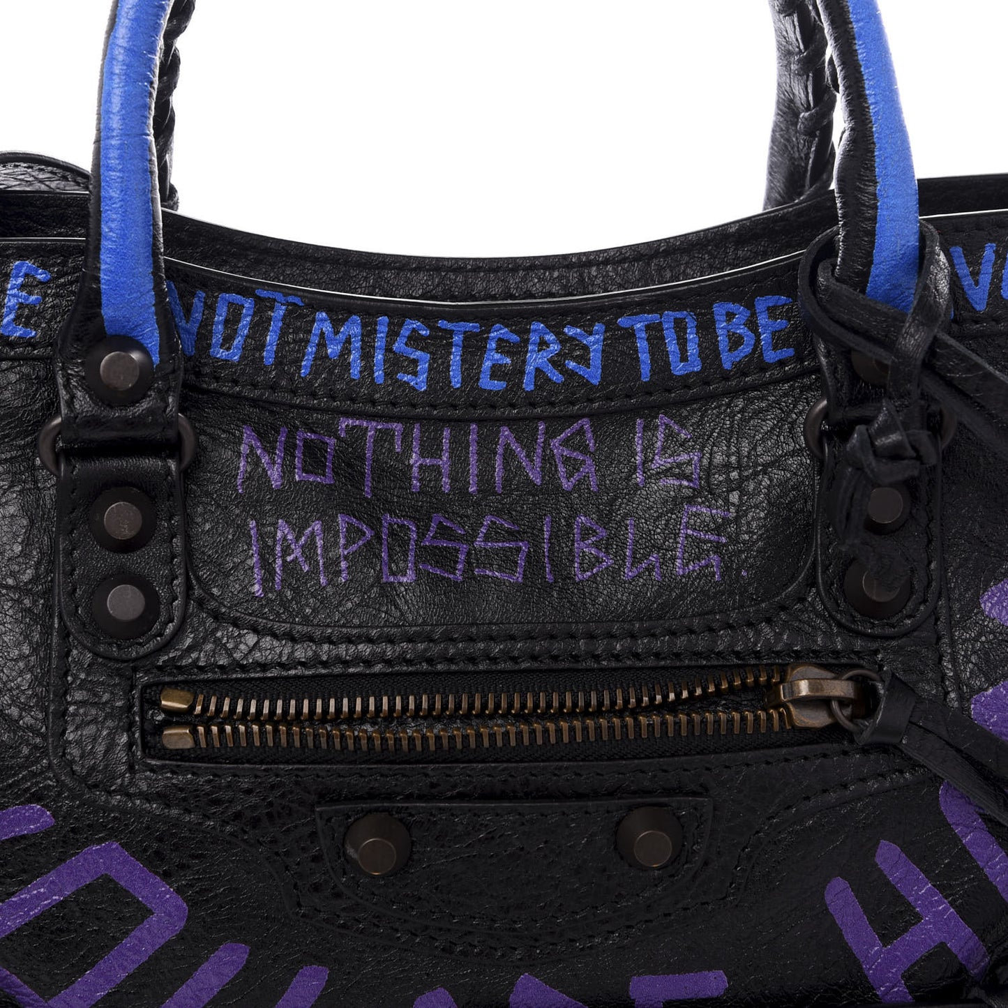 Agneau Arena Graffiti All Over Classic Hardware S City Black Bleu Violet