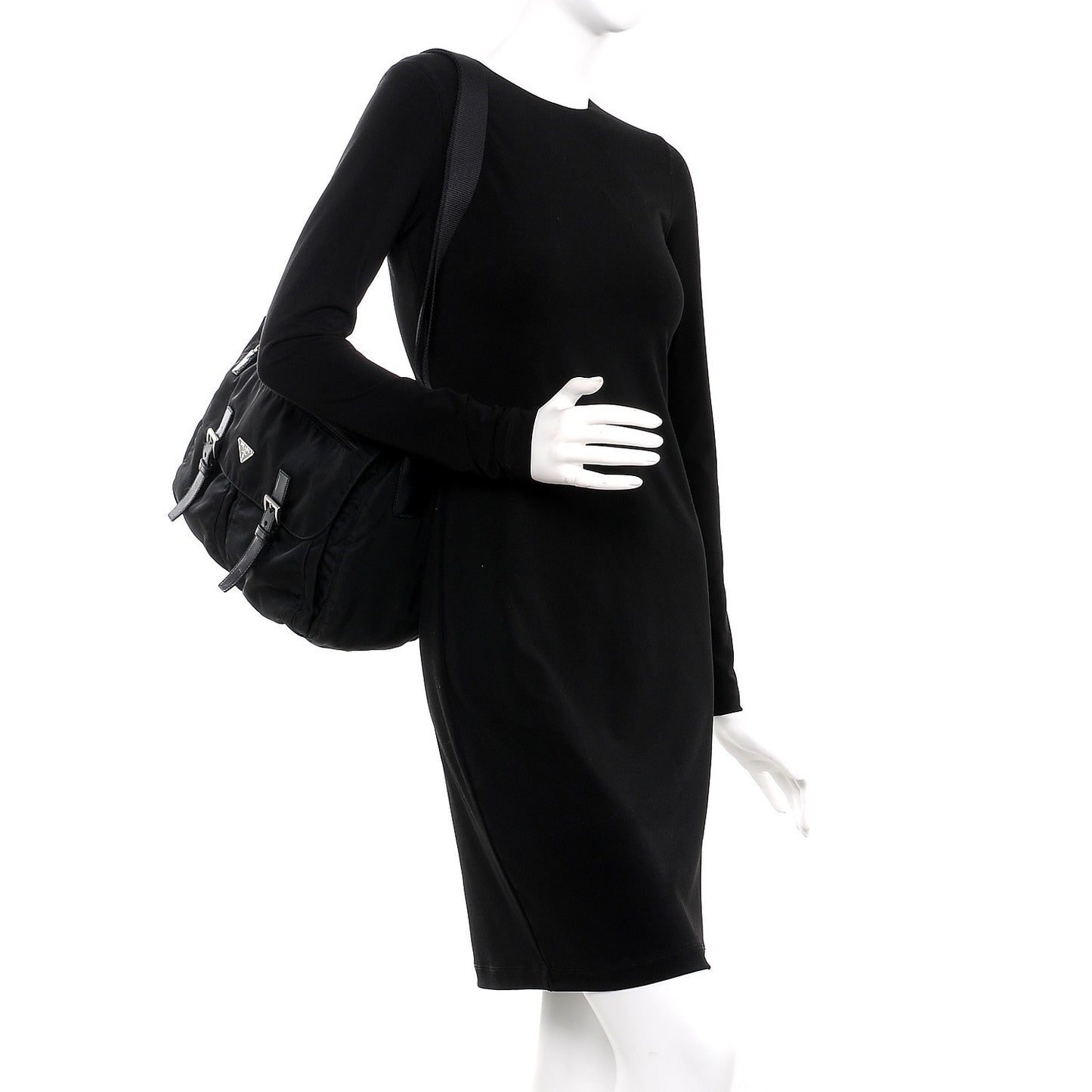 Nylon Vela Messenger Bag Black