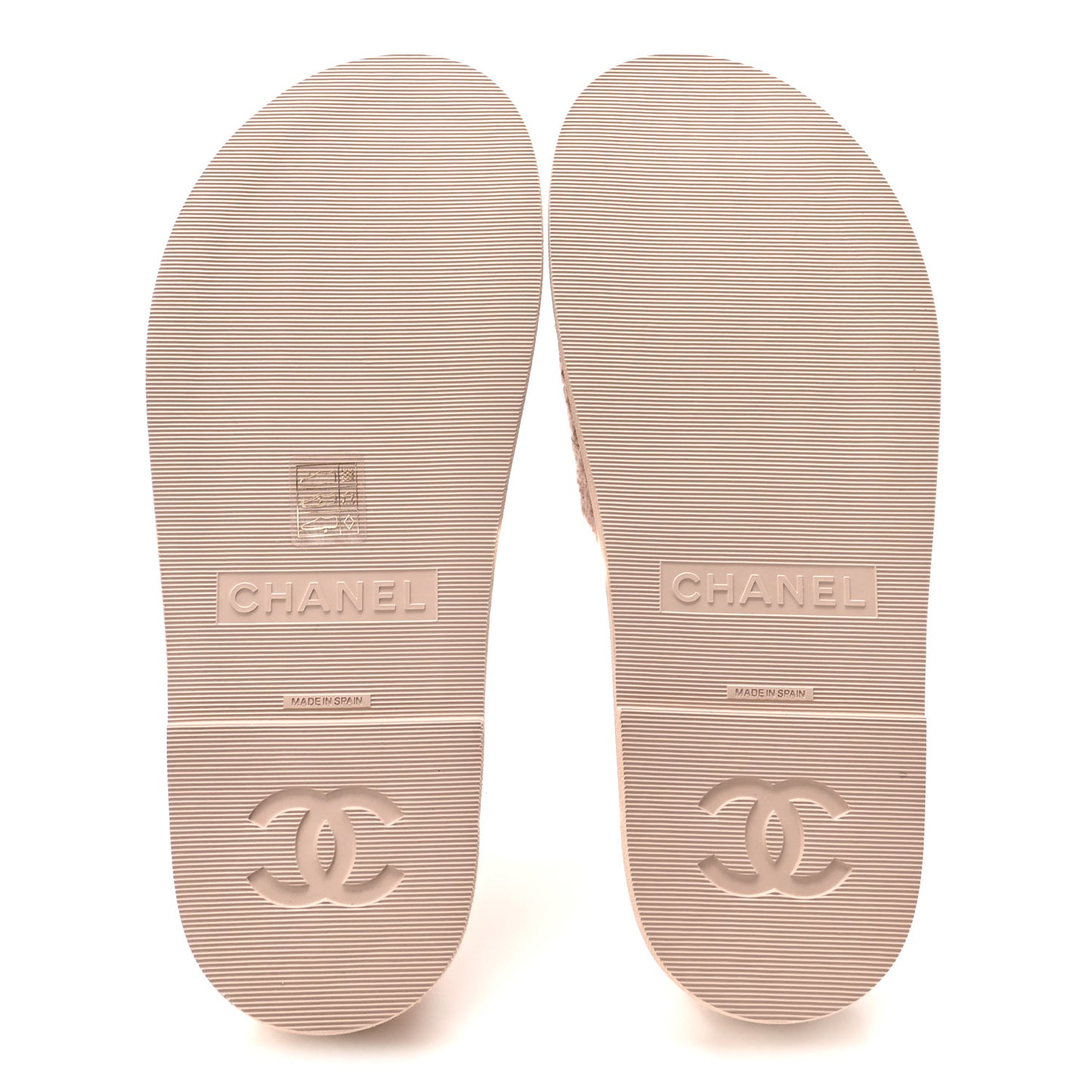 Fabric Pearl Cork CC Slip On Sandals 38 Pink