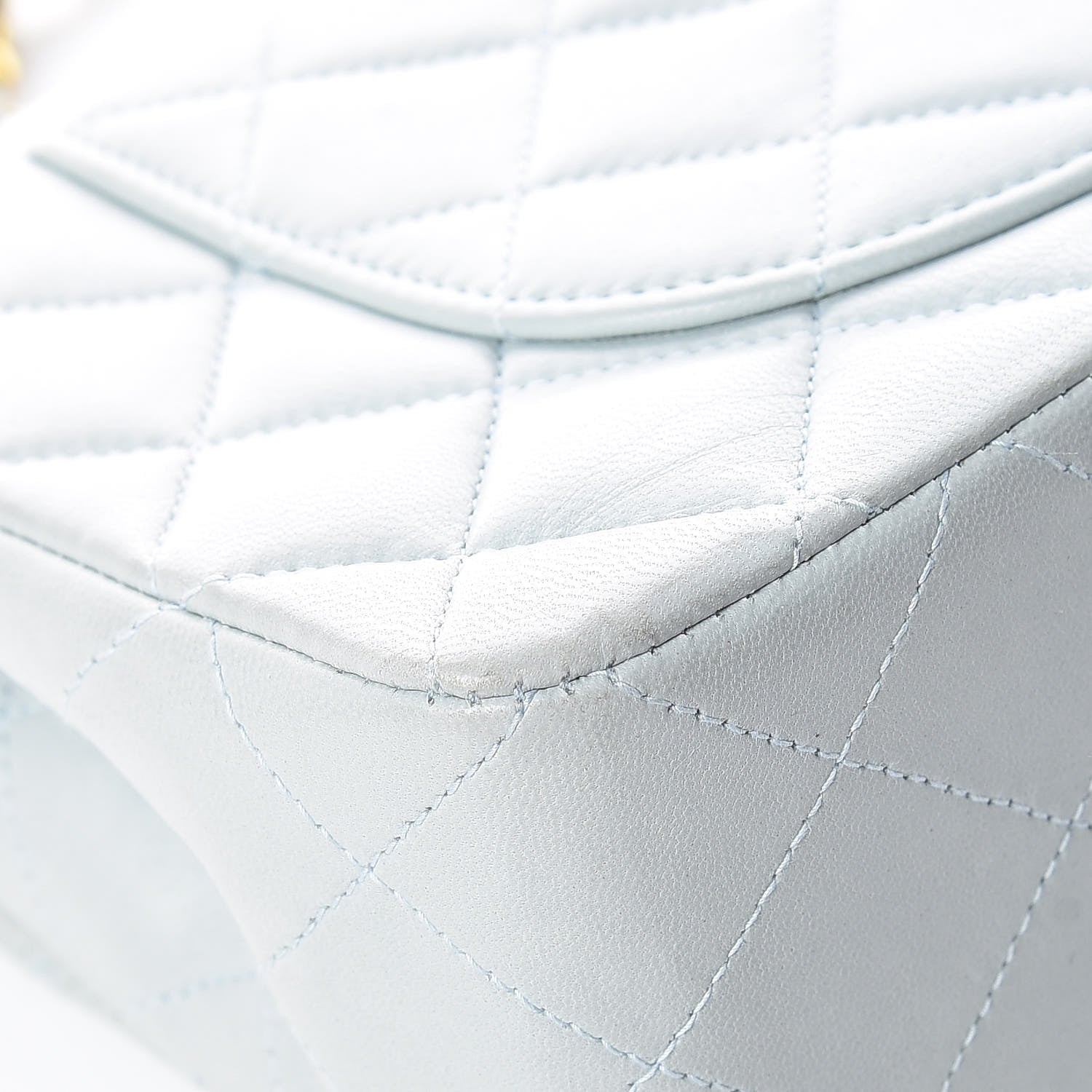 Chanel Lambskin Quilted Small Double Flap Light Blue 16 of 22