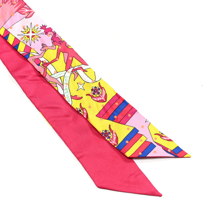 Hermes Silk Plumetis Upcycle Twilly Rose 2 of 3