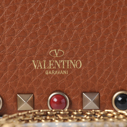 Valentino Garavani Grained Calfskin Rockstud Rolling Wallet on Chain Light Cuir 8 of 8