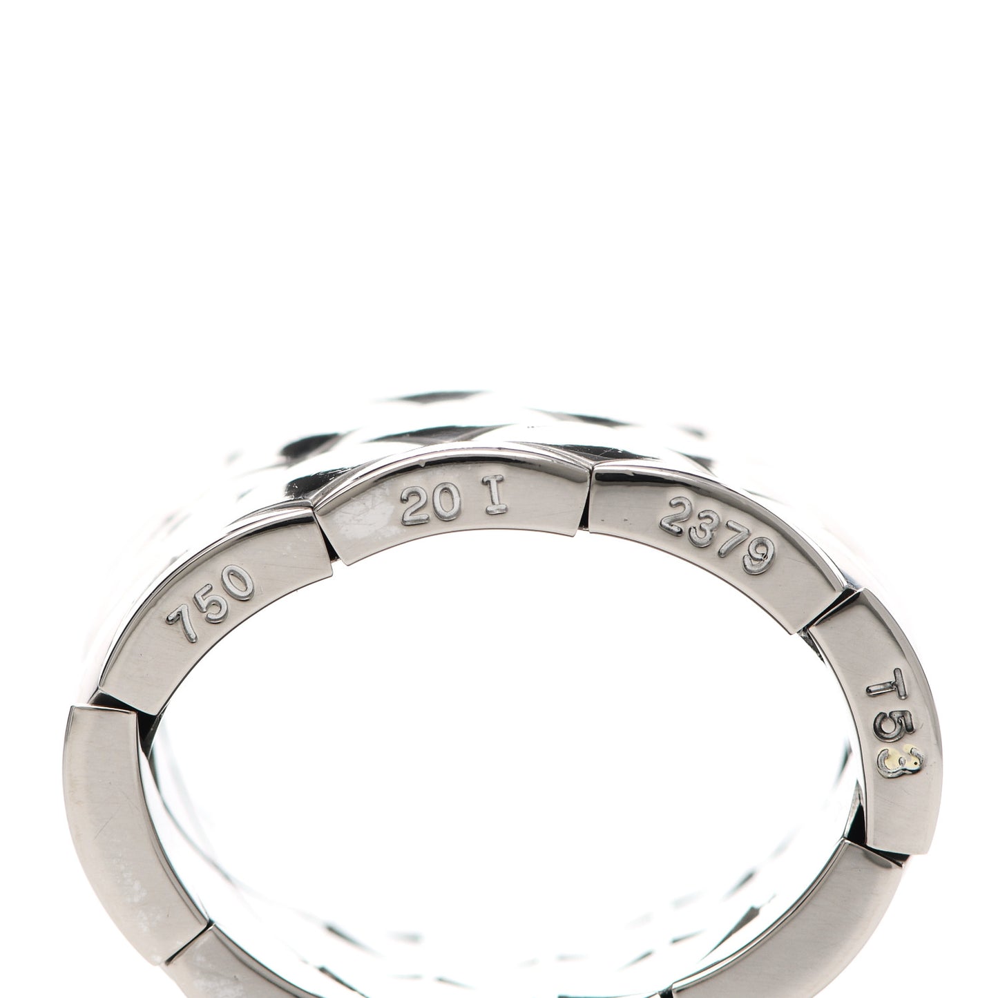 18K White Gold Large Matelasse Ring 53 6.25