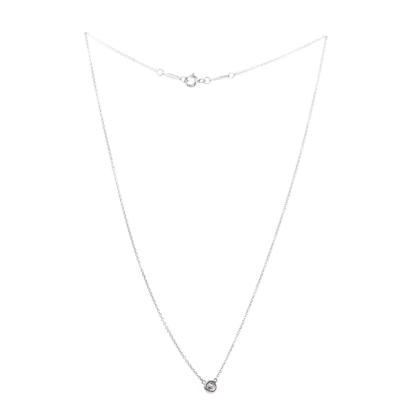 Sterling Silver Diamond .10ct Elsa Peretti Diamonds by the Yard Pendant Necklace