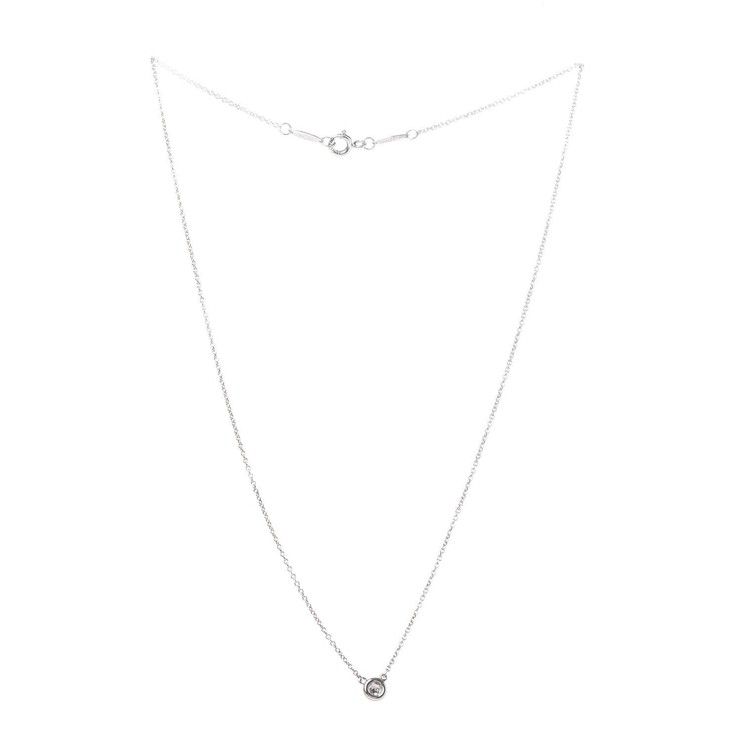 Tiffany Sterling Silver Diamond .10ct Elsa Peretti Diamonds by the Yard Pendant Necklace 3 of 6