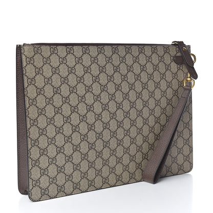 Gucci GG Supreme Monogram Web Animalier Bee Embroidered Medium Documents Holder Beige New Acero 3 of 16
