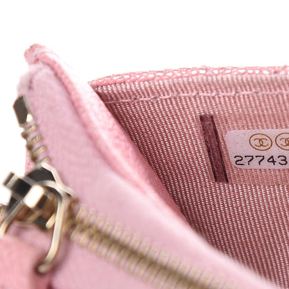 Chanel Iridescent Caviar Quilted Classic Pouch With Handle Rose Pink 7 of 12