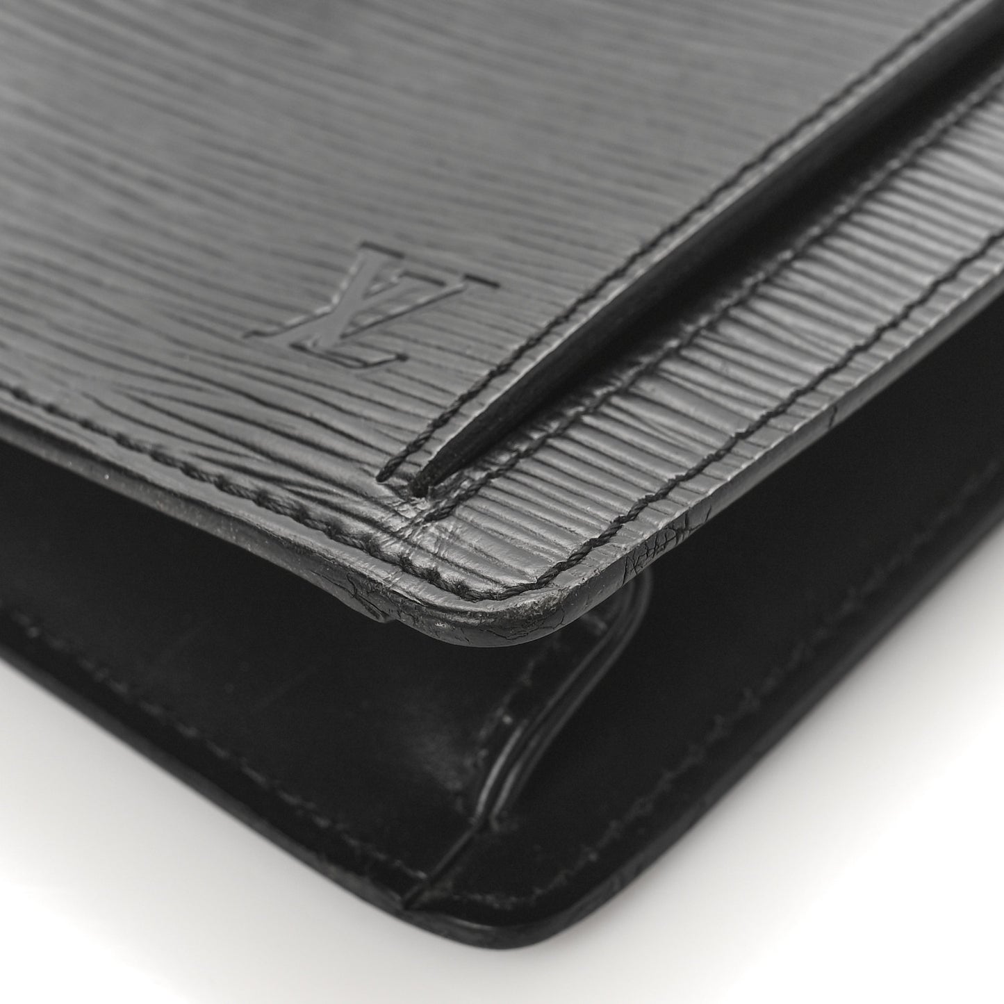 Epi Pochette Sellier Dragonne Clutch Black