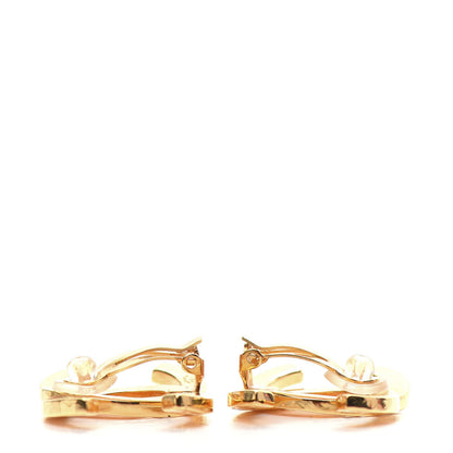 Chanel Metal CC Paris Button Clip On Earrings Gold 3 of 5