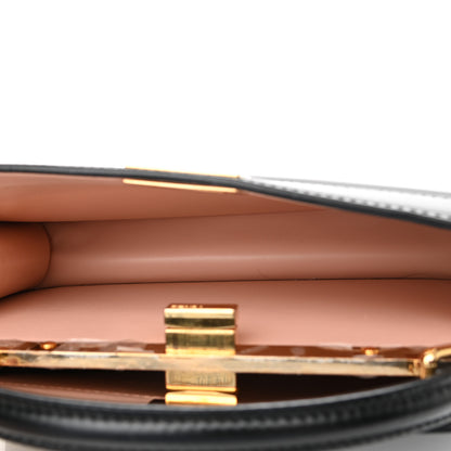 Fendi Vitello King Luxor Shiny Nappa Medium Peekaboo I SEE U East West Satchel Black Light Rose 4 of 11