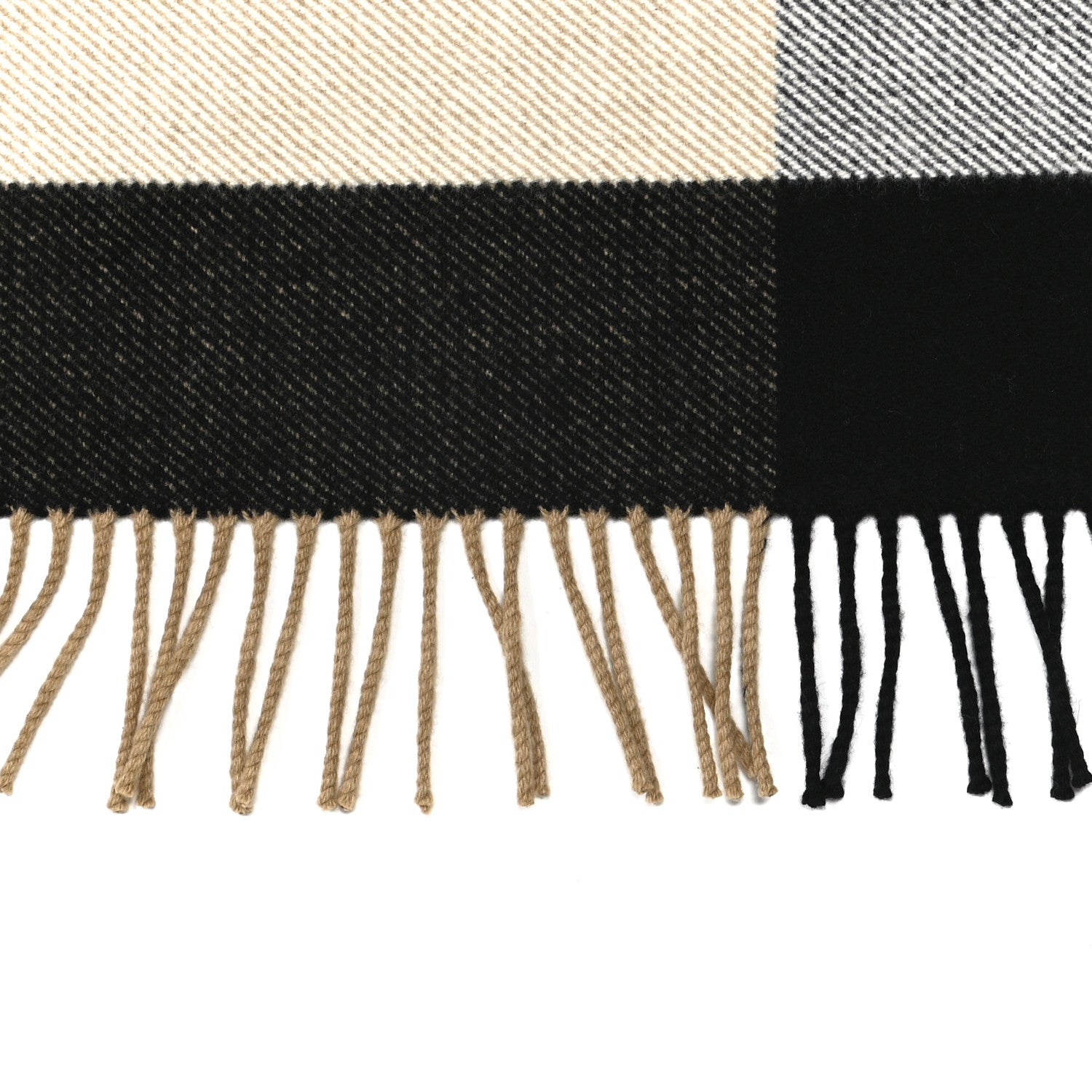 Burberry Wool Cashmere Half Mega Check Pocket Cape Scarf Archive Beige 5 of 6