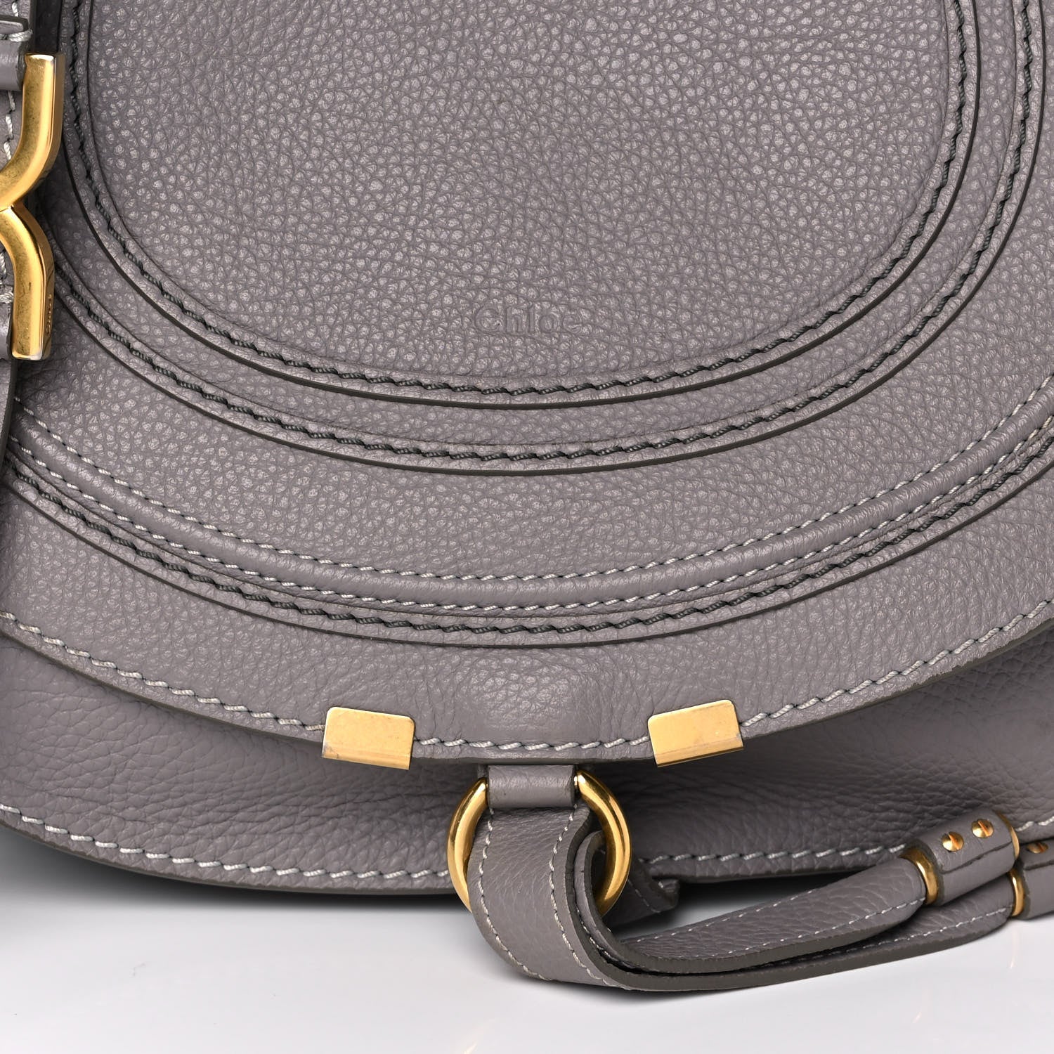 Chloe Calfskin Medium Marcie Round Crossbody Bag Cashmere Grey 7 of 12