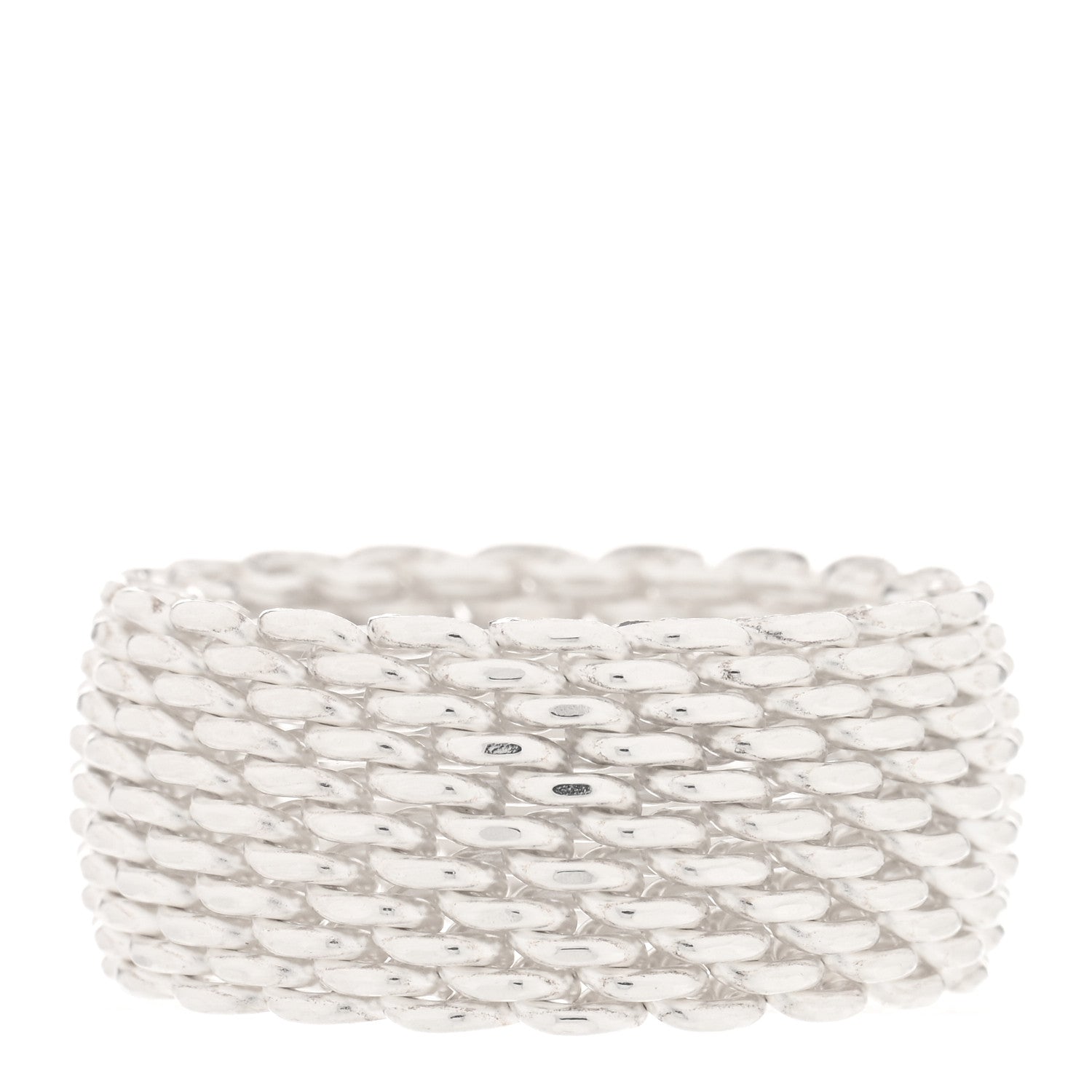 Tiffany Sterling Silver Somerset Mesh Ring 54 7 1 of 4