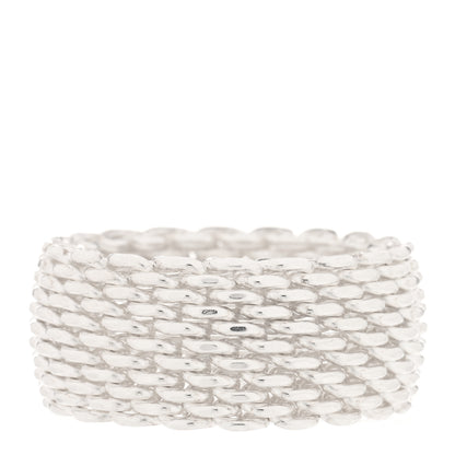 Tiffany Sterling Silver Somerset Mesh Ring 54 7 1 of 4