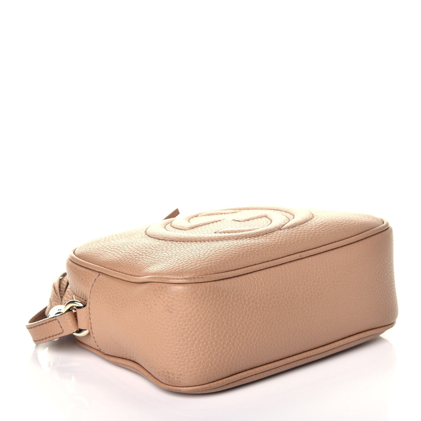 Pebbled Calfskin Small Soho Disco Bag Rose Beige