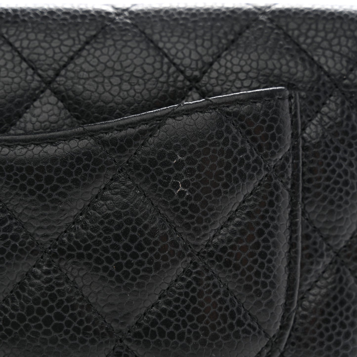 Caviar Quilted Yen Wallet Black