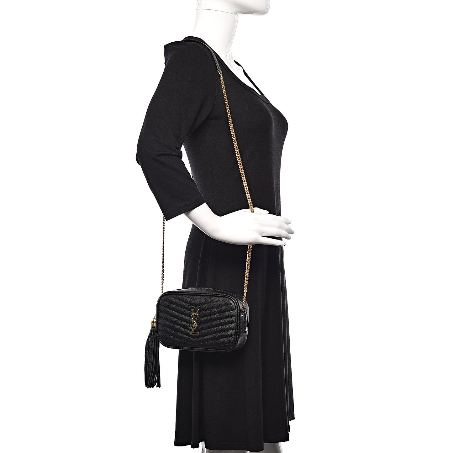Grain De Poudre Matelasse Monogram Mini Lou Camera Bag Black