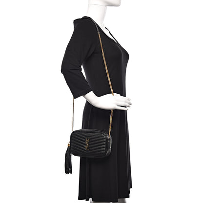 Saint Laurent Grain De Poudre Matelasse Monogram Mini Lou Camera Bag Black 2 of 10