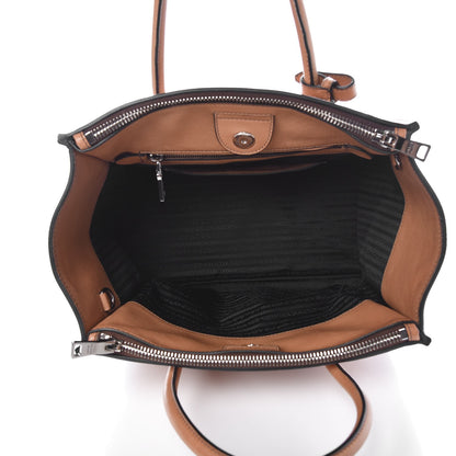 Prada Glace Calf Twin Pocket Tote Cannella 5 of 15